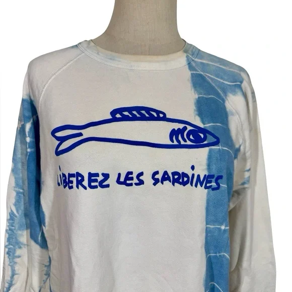 Clare V x Gjusta Bakery Liberez Les Sardines Organic Cotton Sweatshirt - Picture 3 of 10